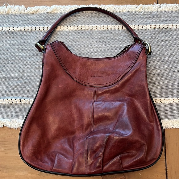 Charles David leather hobo wine burgundy deep red VGUC - Picture 2 of 16